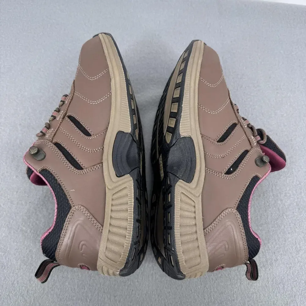 Orthofeet BioFit 944 Womens 9 2E X-Wide Leather Walking‎ Shoes Brown Pink